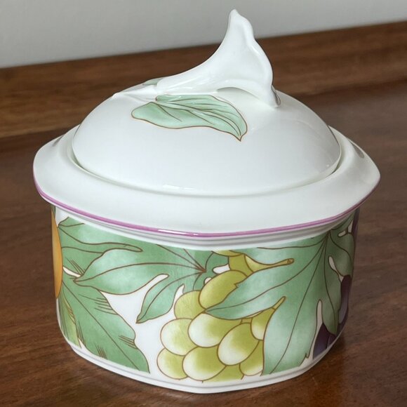 Villeroy & Boch Gallo Design "Frutteto" Porcelain Sugar Bowl Germany 1990s Fruit - Picture 5 of 13